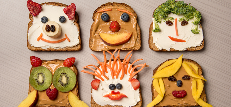 Make snack time fun by letting your kids create art out of food!