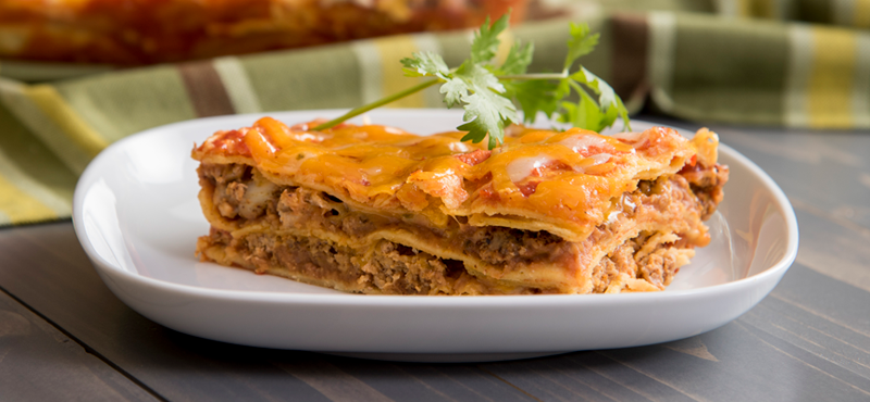 Una lasagna al estilo Tex-Mex que le encantará a toda la familia.
